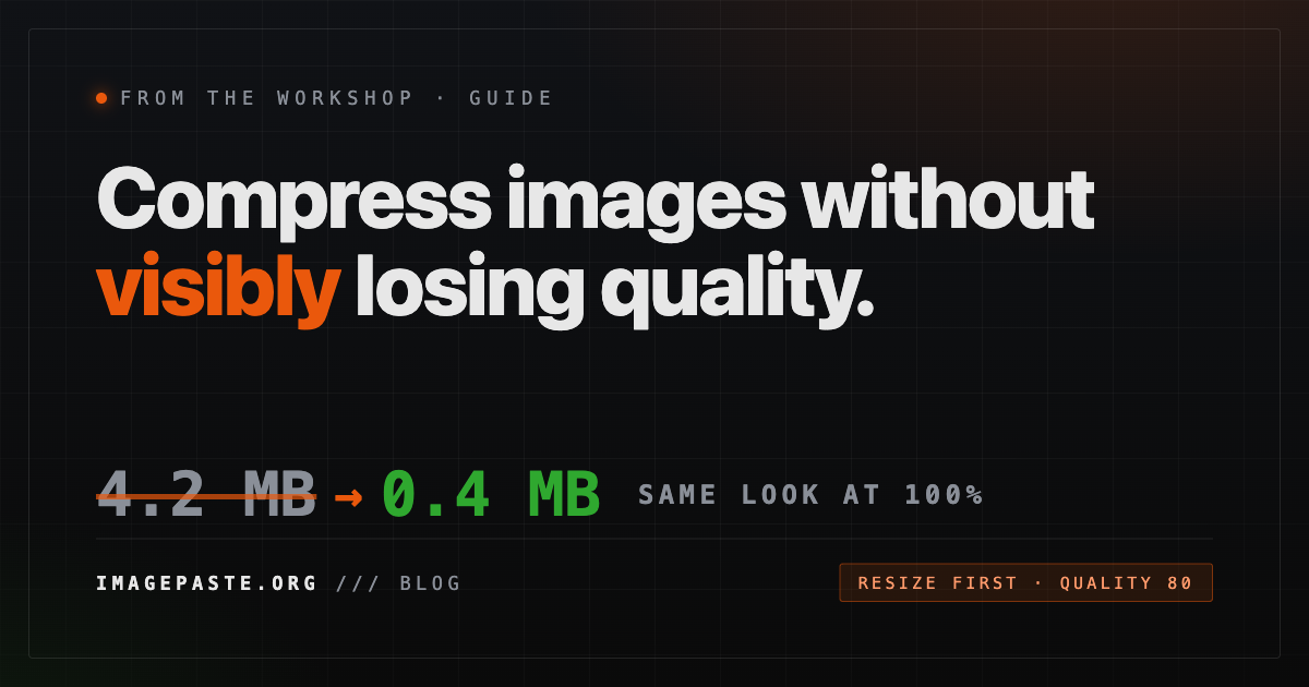 How to compress an image without visibly losing quality