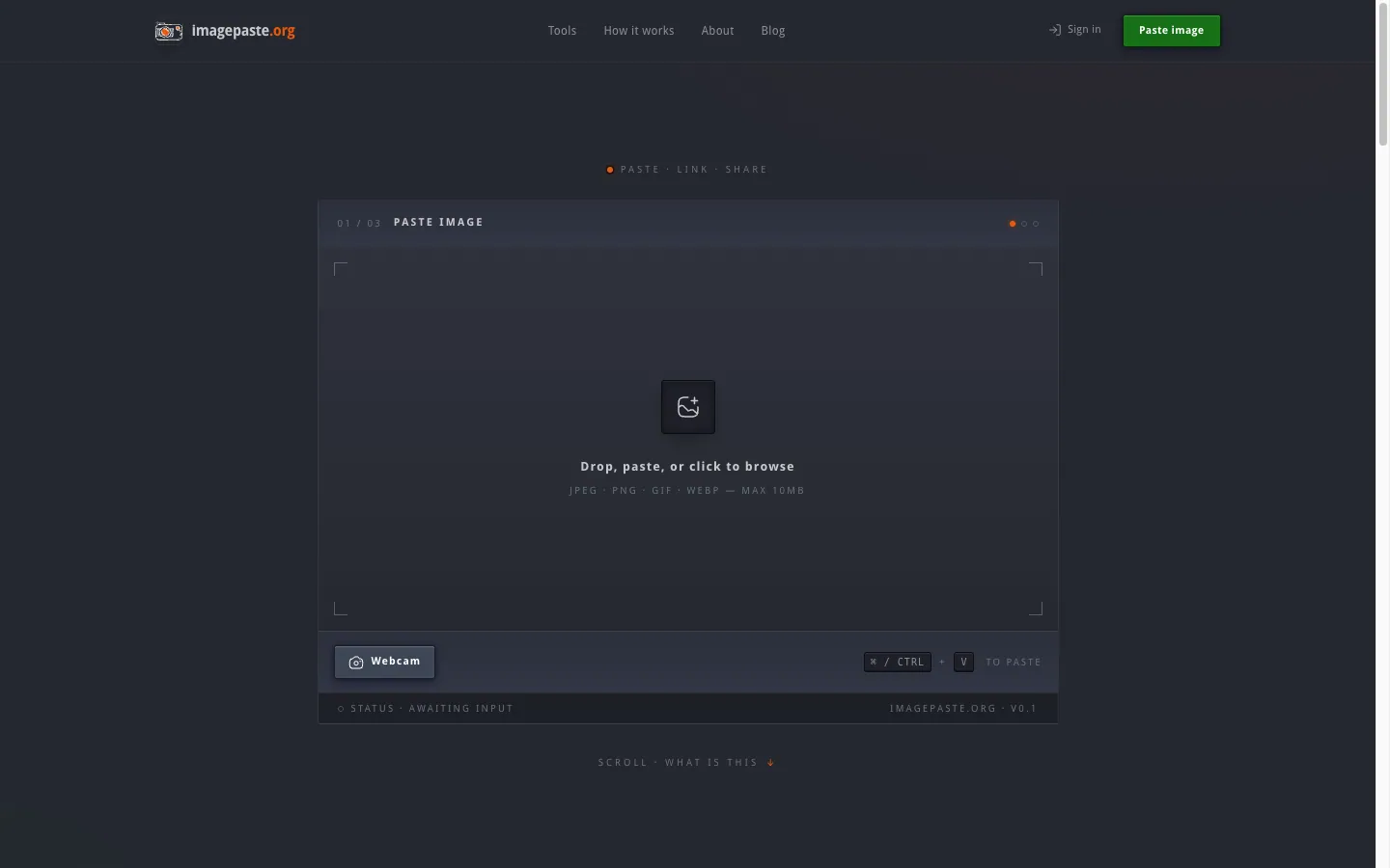 Paste a screenshot with Ctrl+V: the fastest way to get a shareable link